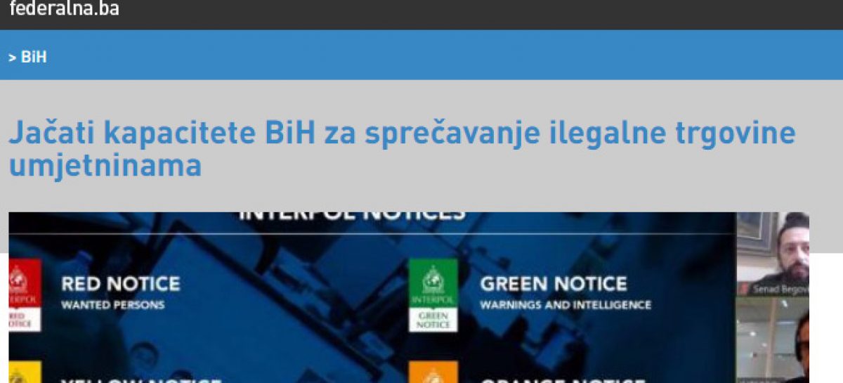 MEDIJI (FENA): Jačati kapacitete BiH za sprječavanje ilegalne trgovine umjetninama