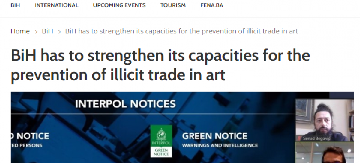 FENA.news: BiH has to strengthen its capacities for the prevention of illicit trade in art