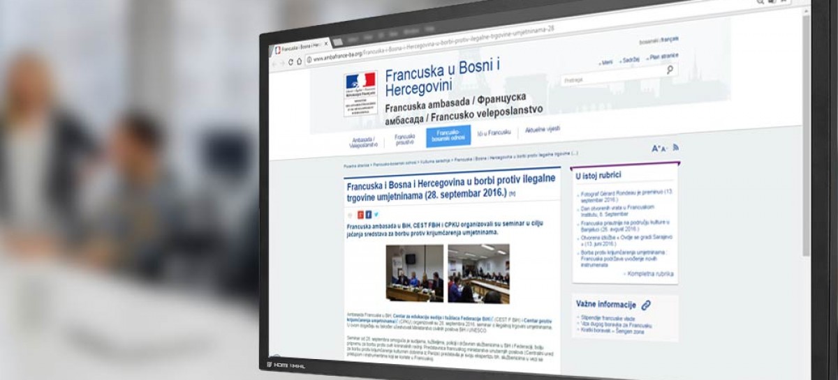 Francuska ambasada u BiH: Francuska i Bosna i Hercegovina u borbi protiv ilegalne trgovine umjetninama (Bos/Fra)