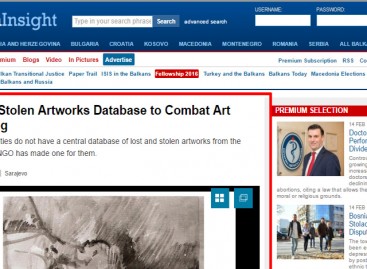 From media: Bosnian Stolen Artworks Database to Combat Art Trafficking