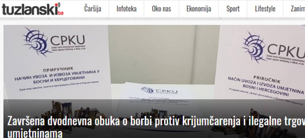 Tuzlanski.ba: Završena dvodnevna obuka o borbi protiv krijumčarenja i ilegalne trgovine umjetninama