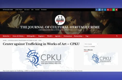 CPKU postao dio porodice medija “The Journal of Cultural Heritage Crime”